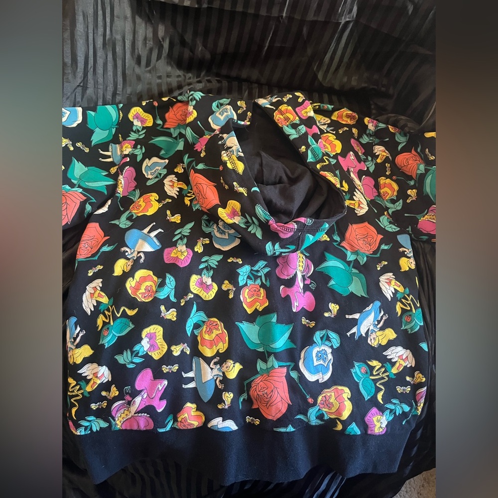 Disney Alice In Wonderland Floral Graphic Hoodie - Picture 2 of 4